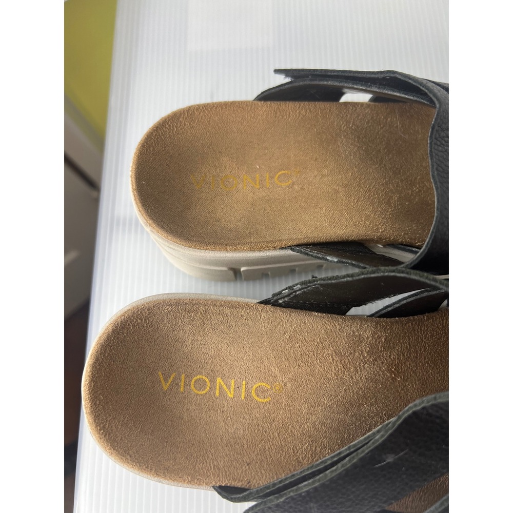 Vionic Black Strappy Slip-On Sandals - Picture 3 of 11